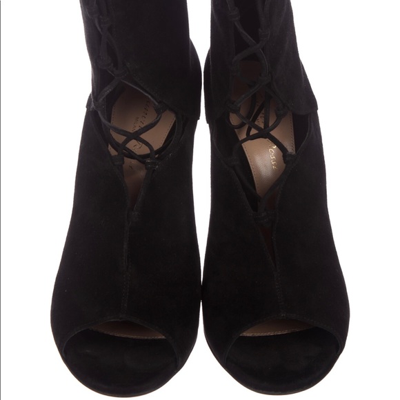 Gianvito Rossi Black suede peep-toe ankle boots 39 - Picture 6 of 8